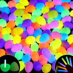 35 Pcs Easter Eggs with 35 Mini Glow Sticks for Kids Glow-In-The-Dark Basket Stuffers Fillers Gift