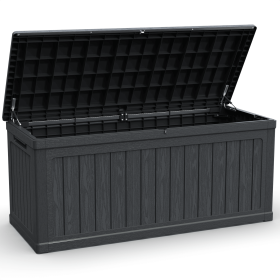260 Gallon Large Outdoor Storage XXL Deck Box for Patio Furniture, Outdoor Cushions, Garden Tools and Sports/Pools Equipment, Waterproof Resin