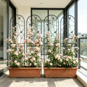 4 Pack Metal Garden Trellis 86.7" x 19.7" Rustproof Trellis for Climbing Plants Outdoor Flower Support Butterfly Deco Black