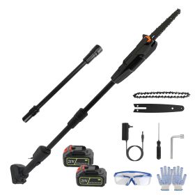 6in Cordless Pole Saw 7.4FT Maximum Extendable Length 35FT/S Speed Electric Pole Chainsaw 2Pcs 3.0Ah Batteries And Charger Included For Pruning T