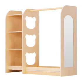 Kids Dress Up Storage, With Mirror, Wooden Kids Dress Up Rack, Toddler Wardrobe Closet For Little Girls, Storage Armoire, Costume Organizer, Chil (Option: Default)