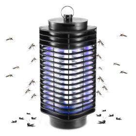 Electric Bug Zapper UV Light Flying Zapper Insect Killer Lamps Pest Mosquito Fly Trap Catcher (Color: BLACK)