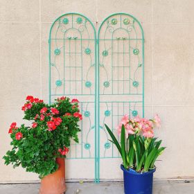 2 Pack Metal Garden Trellis 71" x 19.7" Rustproof Trellis for Climbing Plants Outdoor Flower Support (Color: green)